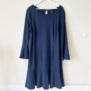 EC Lane Bryant Fit & Flare Bell Sleeve Midi Dress